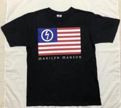 Marilyn Manson 星条旗プリントTシャツ マリリンマンソン 90s マリリンマンソン winterland Tシャツ USA製 星条旗 黒