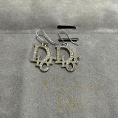 ◇Christian Dior クリスチャンディオール ロゴピアス ストーン