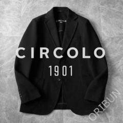 Circolo ソリッドコットンジャージー２Bジャケット 干場 BLACK 割引購入 Circolo 干場 BLACK 2Bジャケット ソリッドコットン