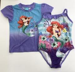 5歳用　女子水着　ラッシュガード&ワンピース水着　アリエル　ディズニー　コストコ