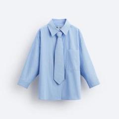 ZARA×メゾンスペシャル ネクタイ付き シャツ グレー｜Yahoo