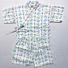 トンボ柄 コットン 甚平 90cm 上下セット