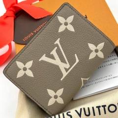 【極美品】ヴィトン アンプラント クレア バイカラー 折り財布 ベージュ