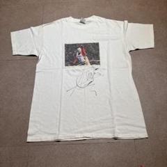 トニー・ボウ　Tシャツ　半袖　白　モーターサイクル　アスリート　サイン入り　L