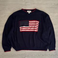 ネイビー アメリカ国旗刺繍ニットセーター アメリカンフラッグニット | ファッション通販サイト NUGU