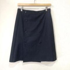 TALBOTS ダークネイビースカート ダブルデザイン 裏地スカーフ柄（6P）