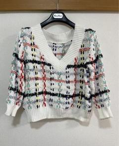 アメージングタイランド・グランドセール グレースコンチネンタル 美品 ダイヤグラム 編込 ニット 白 ニット+セーター