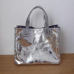 イアパピヨネ別注THE PURSE チュール　トートバッグ シルバー イアパピヨネ 仕切りポケットトートバッグ Sサイズ シルバー