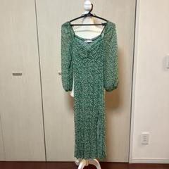 ZARA 花柄 グリーン ワンピースのサムネイル