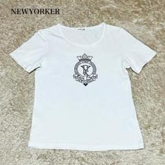 ニューヨーカー　Tシャツ(M)シンプル　プリント　ロゴ　半袖　王冠　カジュアル