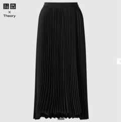 新品　Theory セオリー　スカート　プリーツ　黒　ブラック　アシンメトリー UNIQLOユニクロ Theoryセオリー ラッププリーツスカート 黒 M
