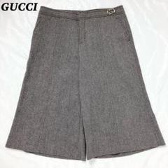 【極美品】 GUCCI ワイドパンツ インターロッキングG ヘリンボーン 44 極美品】 GUCCI ワイドパンツ インターロッキングG ヘリンボーン