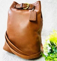 【美品/希少品】OLD Coach ヌバック リュックサック バッグパック 巾着 コーチ ヌバックレザー COACH バックパック リュック ブラウン