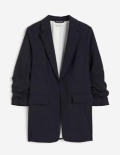 H&M ギャザースリーブジャケット ブラック - メルカリ