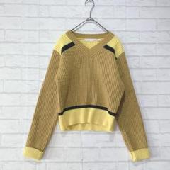 【UNIQLO and MARNI】ポップコーンニットセーター(M)Vネック 黄