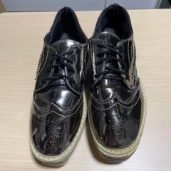 【未使用級】ZARA プラットフォームローファー ベルクロ 厚底 24.5 39 未使用級】ZARA プラットフォームローファー ベルクロ 厚底 24.5