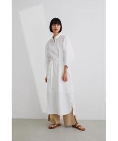 シャツワンピース ショルダータックシャツワンピース