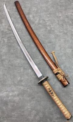 ④【模造刀/居合刀】長刀 金属製　鍔　武具　コレクション　 一点もの