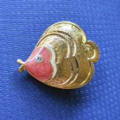 vintageスワロみたいエナメル熱帯魚デザインブローチリメイク帯留め帯飾り