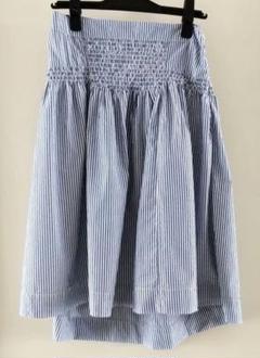 GAP 青と白のストライプ フレアスカート