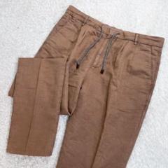 P89★美品★22SS★極上リネン100% ドローコードパンツ ブルネロクチネリ レディースパンツ、エレガントでカジュアルなモデル | Brunello