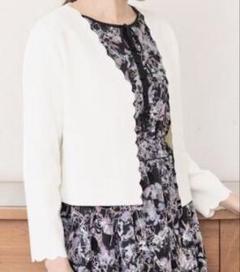 定価約2万円 未使用 ローズティアラ スカラップ ボレロ カーディガン 42 定価約2万円 未使用 ローズティアラ スカラップ ボレロ