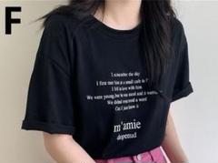 Tシャツ半袖 韓国 ブラック 半袖 シンプル フリーサイズ レディース