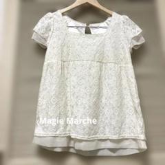 Magie Marcheアイボリー レース 半袖チュニック 4