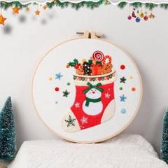 3D 刺繍キット クリスマス　刺繍フープ　説明書付き　かわいい　冬　クラフト