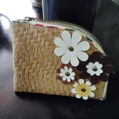 ハンドメイド 花飾り コインケース