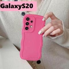 GalaxyS20 ウェーブ なみなみ　可愛いケース ローズ　Galaxyケースのサムネイル