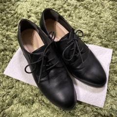 レザー ブラック レースアップシューズ