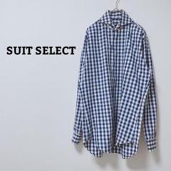 スーツセレクト　シャツ　羽織　チェック柄　胸ポケット　コットン100 　薄手