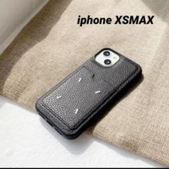 人気！iphone XSMAX レザーケース ポケット付 ブラック