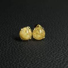 天然石NO.171 ピアス　ルチルクォーツ　8mm 針多め