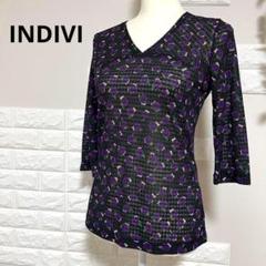 INDIVI インディヴィ カットソー シフォン 花柄 レディース M
