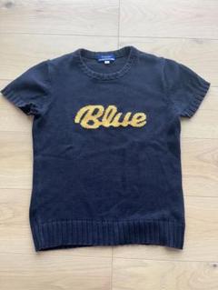 値下げ！美品！BurberryBlueLabel 半袖ロゴニット パフスリーブ