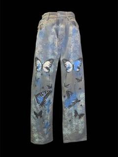 人気の新作 Blue Butterfly Blood Wide メルカリ - 再構築デニム Denim パンツ