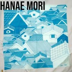Hanae Mori 　ハナエモリ　青色の街並み スカーフ