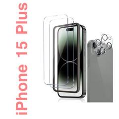 【iPhone 15 Plus】ガラスフィルム2枚+カメラフィルム2枚