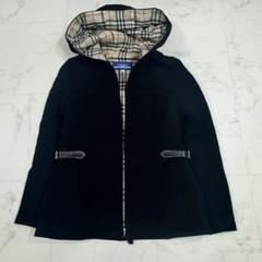 【極美品】バーバリーブルーレーベル ブラック ノバチェック フリルパーカー 38 極美品】バーバリーブルーレーベル ブラック ノバチェック