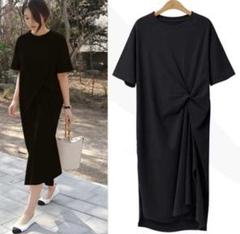 XL ワンピース　半袖　ブラック