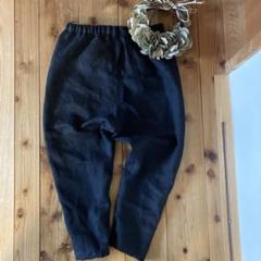 ❇︎ハンドメイド❇︎もんぺパンツ　サルエルタイプ　デニムリネン　ブラック　L あーちゃん様専用❇︎ハンドメイド❇︎もんぺパンツ サルエル