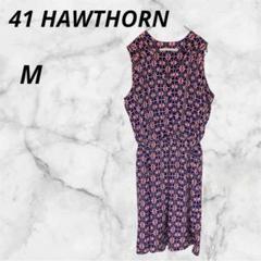 41HAWTHORN◇夏ワンピース　ノースリーブ【Ｍ】レトロ 幾何学模様 総柄