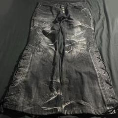 y2k tornado mart パイソン フレア レースアップ パンツ v系