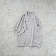 テックリネンシャツジャケット ビックシルエット カジュアル テーラーカラー 無地