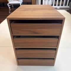 【USED*廃盤品】無印良品 木製収納ケース オーク材引出式4段 ウォールナット 無印良品*廃盤品】木製収納ケース オーク材引出式4段