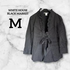 WHITE HOUSE BLACK MARKET 【M】ブラックシャツ 七分袖