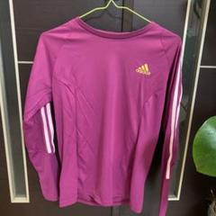 adidas 紫色 長袖 トップス　L