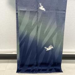 D355訪問着　うさぎ　兎　刺繍　落款　正絹　着物　袷　しつけ糸付き未使用極美品